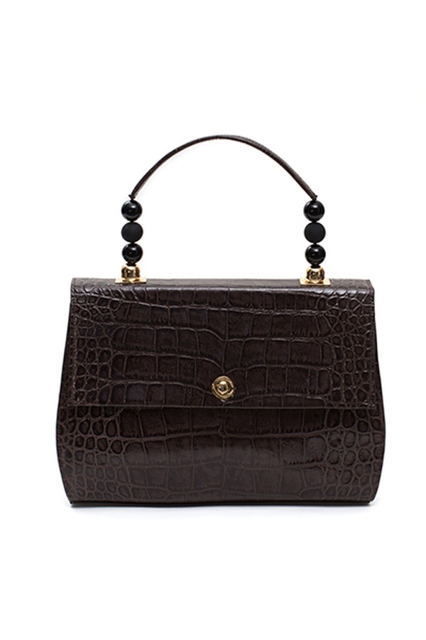 Nº43 Carre Top Handle In Chocolate Croc from Imago-A