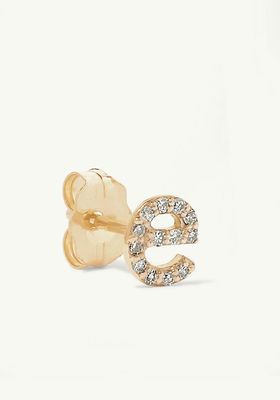 Alphabet Gold Diamond Single Earring from Stone & Strand