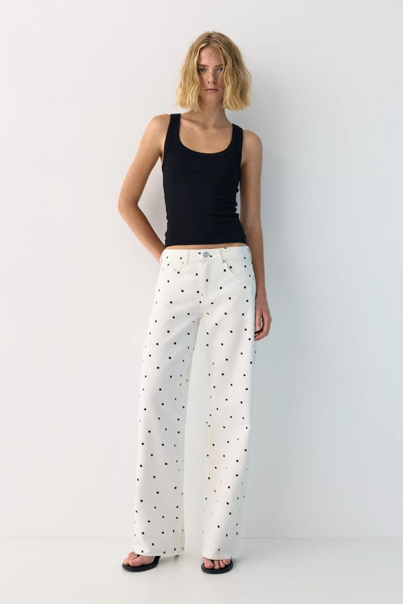 Polka Dot Straight-Leg Jeans from Pull&Bear