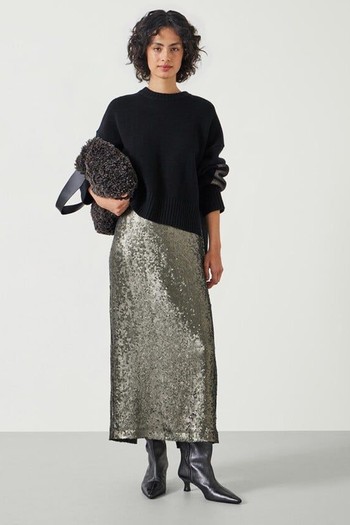 Anais Sheer Sequin Midi Skirt