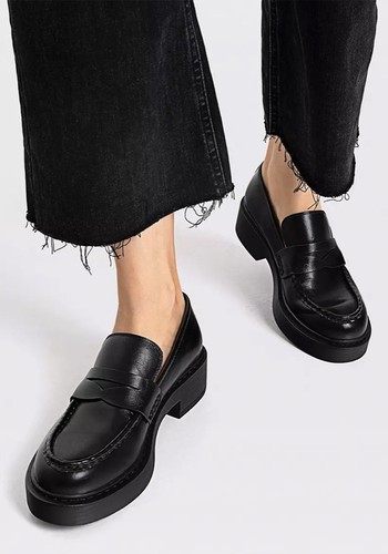 Stradivarius Chunky Flat Loafers In Black from Stradivarius