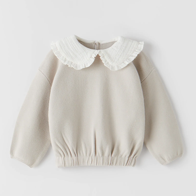 Knit Sweater With Peter Pan Collar 