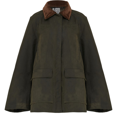 Corduroy-Trimmed Waxed-Cotton Jacket from Toteme