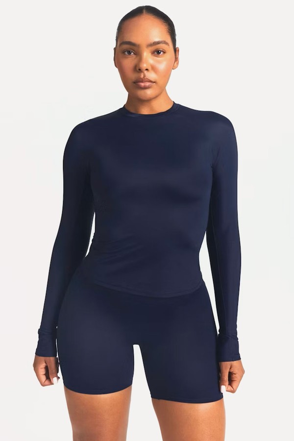 Shine Long-Sleeve Crew-Neck Top from NikeSKIMS