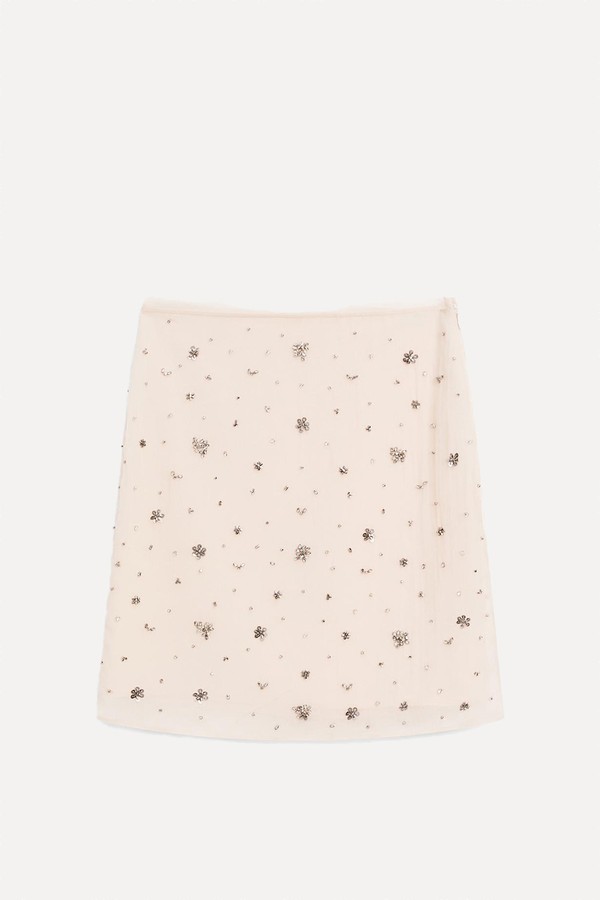 Rhinestone Mini Skirt