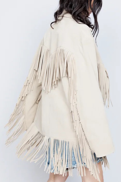 Suede Fringe Western Jacket from Raey