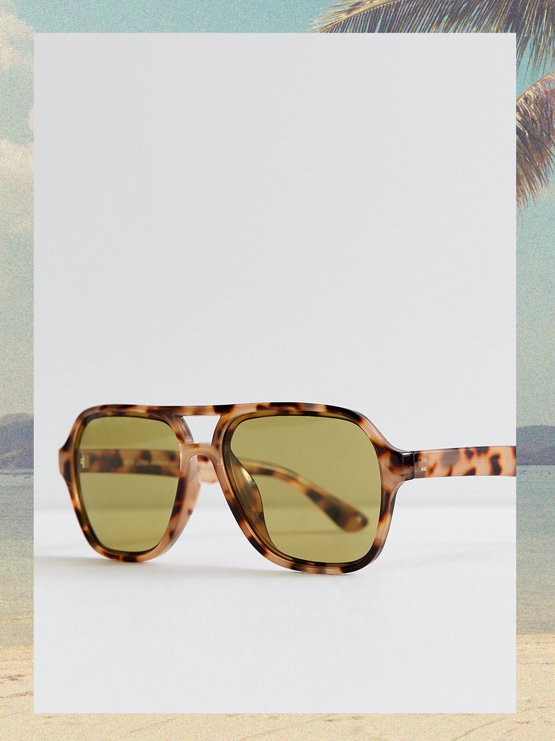 Tortoiseshell Effect Aviator Sunglasses