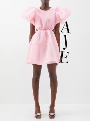 Simplicity Ruffle- Sleeve Organza Mini Dress from Aje