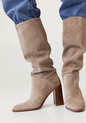 High-Heel Leather Boots from Mango