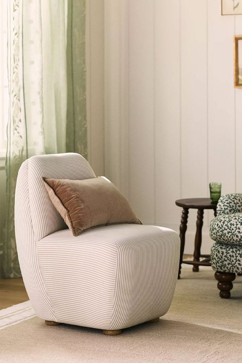 Amelia Stripe Cotton Slipper Chair from Anthropologie