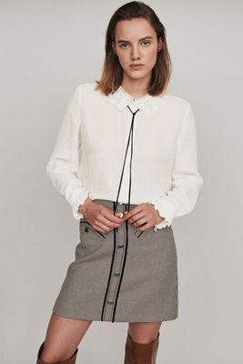 Guipure Collar Shirt And Velvet Link from Maje