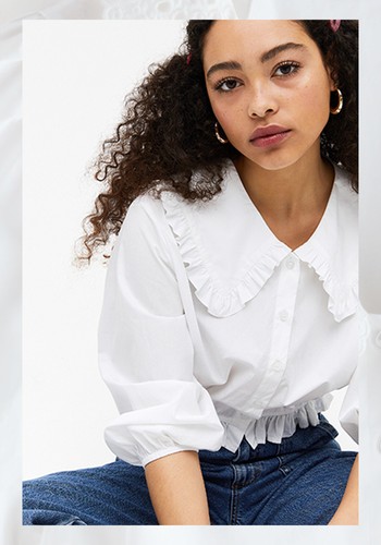 Ruffle Collar Top from Monki