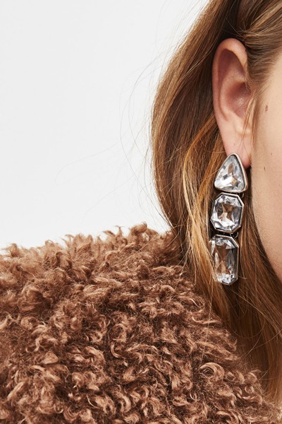 Maxi Rhinestone Earrings from Bershka