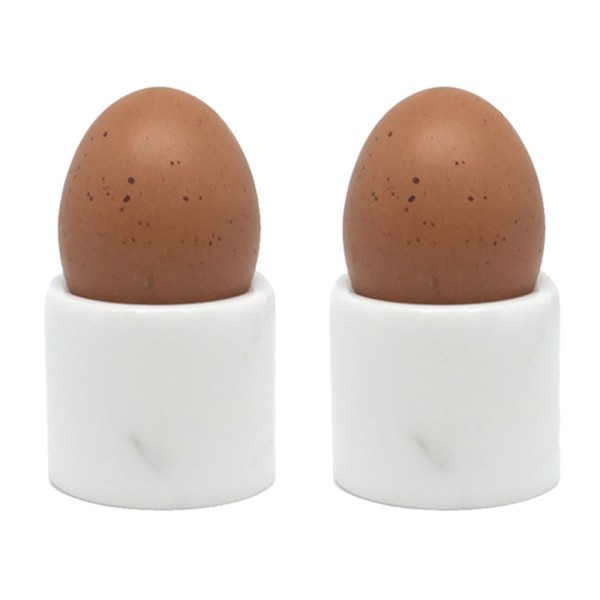 White Marble Egg Cups from Amara