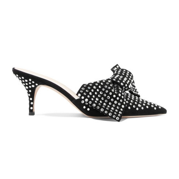 China Crystal-Embellished Suede Mules from Magda Butrym