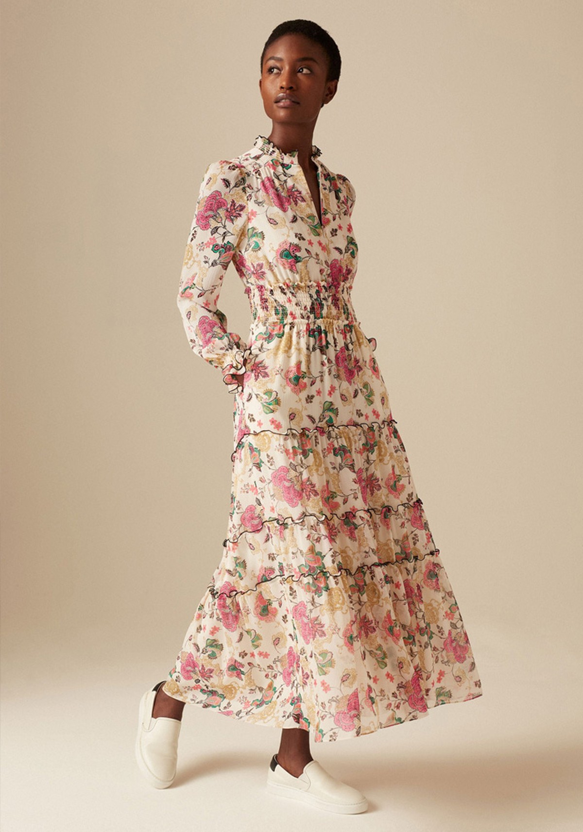 Grand Paisley Shirred Waist Maxi Dress & Tie from ME+EM