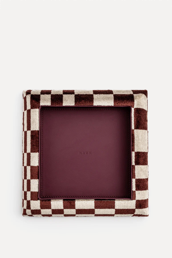 Pasha Checkered Leather Tray from Kruk 