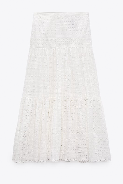 Embroidered Long Skirt from Zara