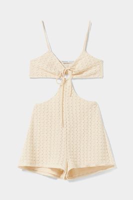 Crochet Playsuit With Open Back