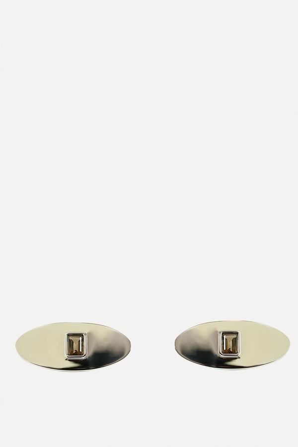 Micha Silver Oval Earrings