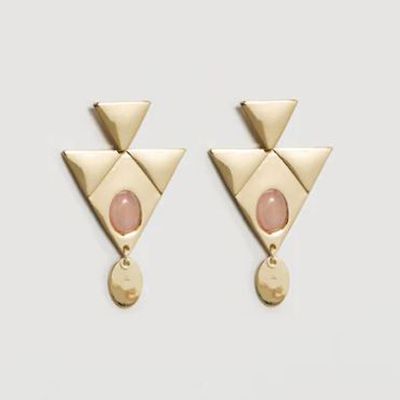 Stone Pendant Earrings from Mango