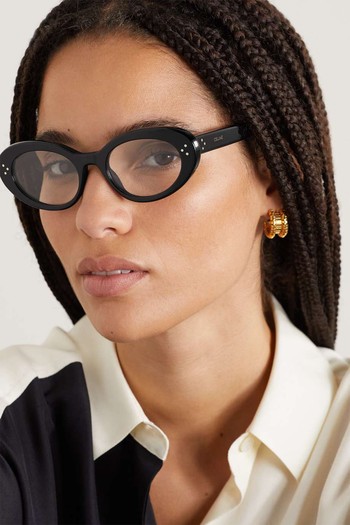 Oval-Frame Acetate Optical Glasses, £300 | Celine