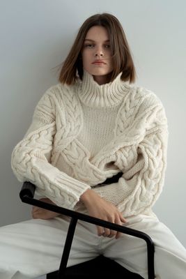 Oversized Cable Knit Sweater from Zara