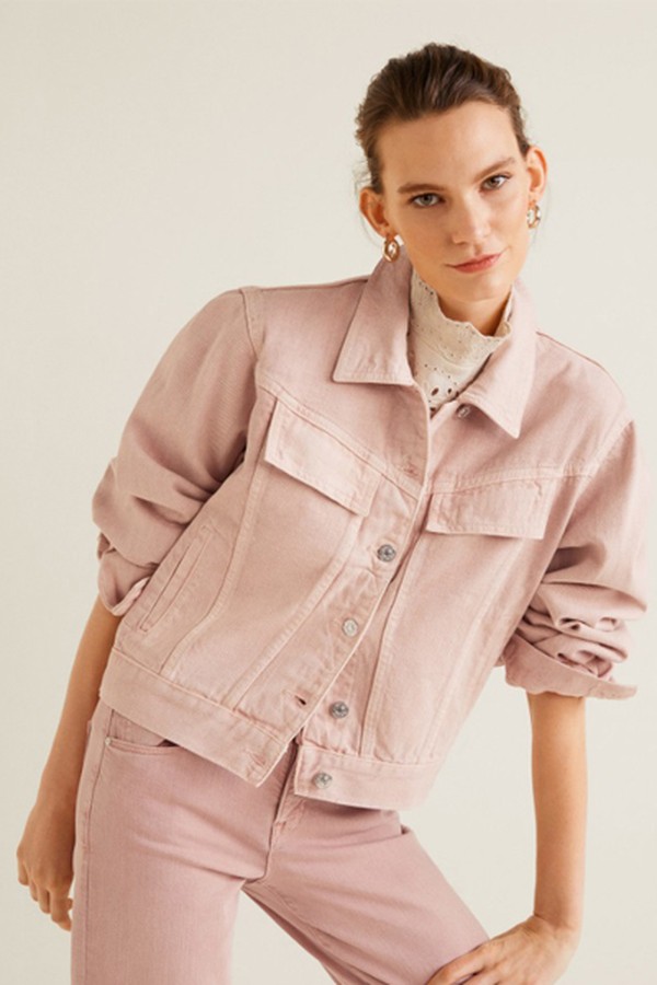 Pink Denim Jacket from Mango