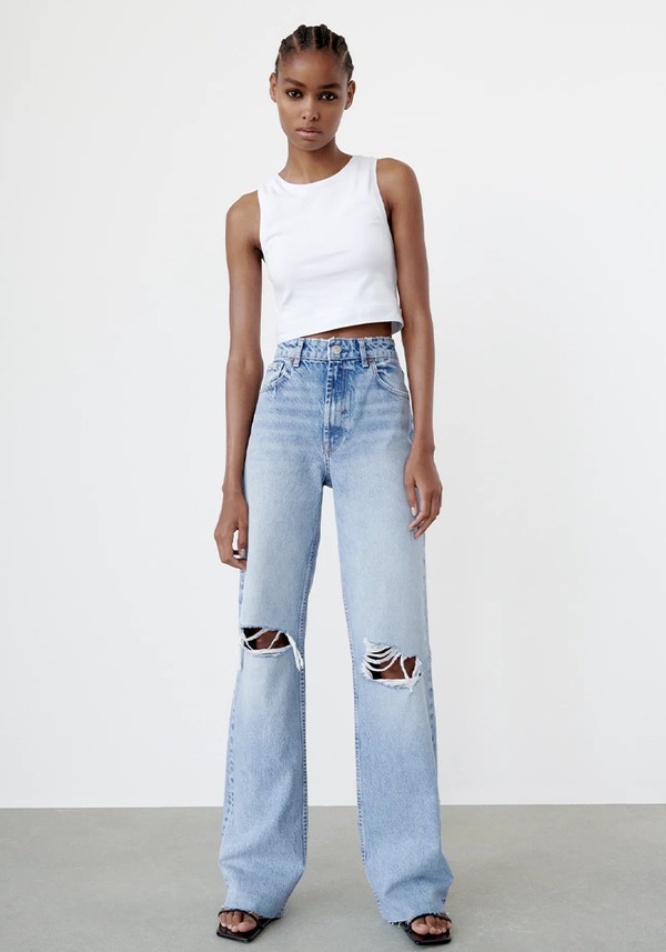 Ripped Wide Leg Jeans from Zara