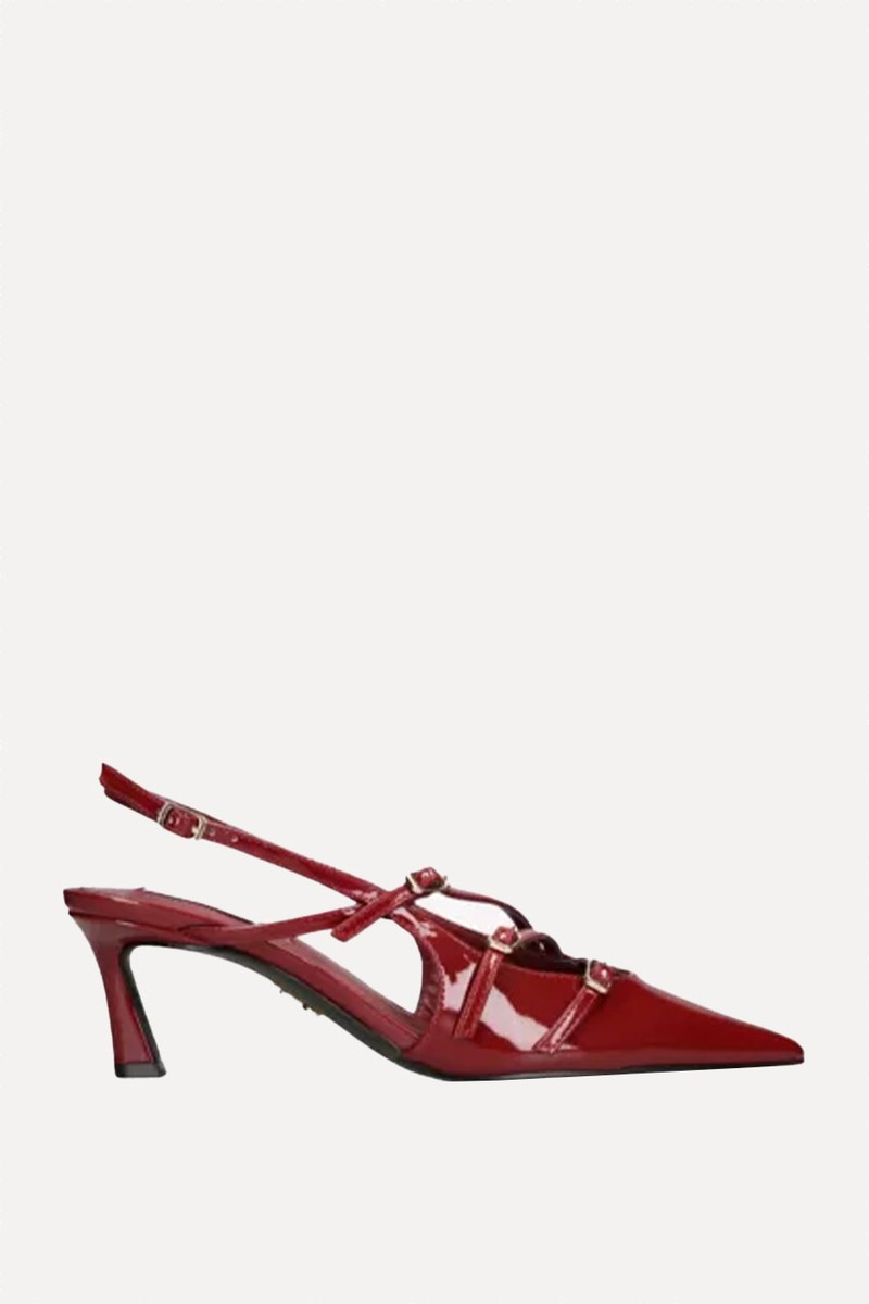Liana Multi-Strap Patent-Leather Slingbacks from Steve Madden