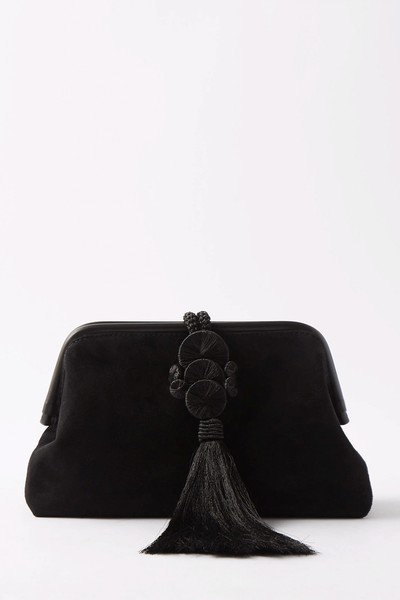 Alessa Suede Tassel Clutch from Serena Uziyel