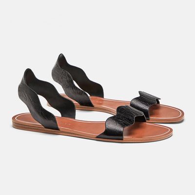 Leather Slides With Wavy Straps  from Zara