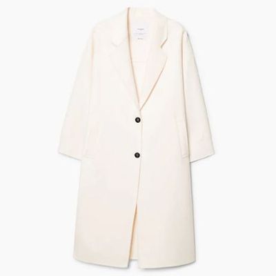Unstructured wool-blend coat from Mango