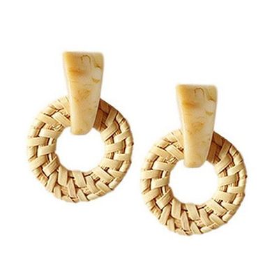 Stone Woven Disc Earrings  from Sun & Day
