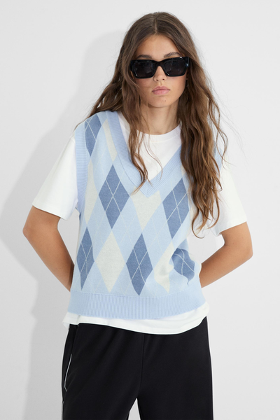 Argyle Knit Vest from Stradivarius