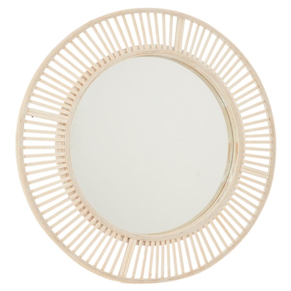Cream Wooden Rows Wall Mirror