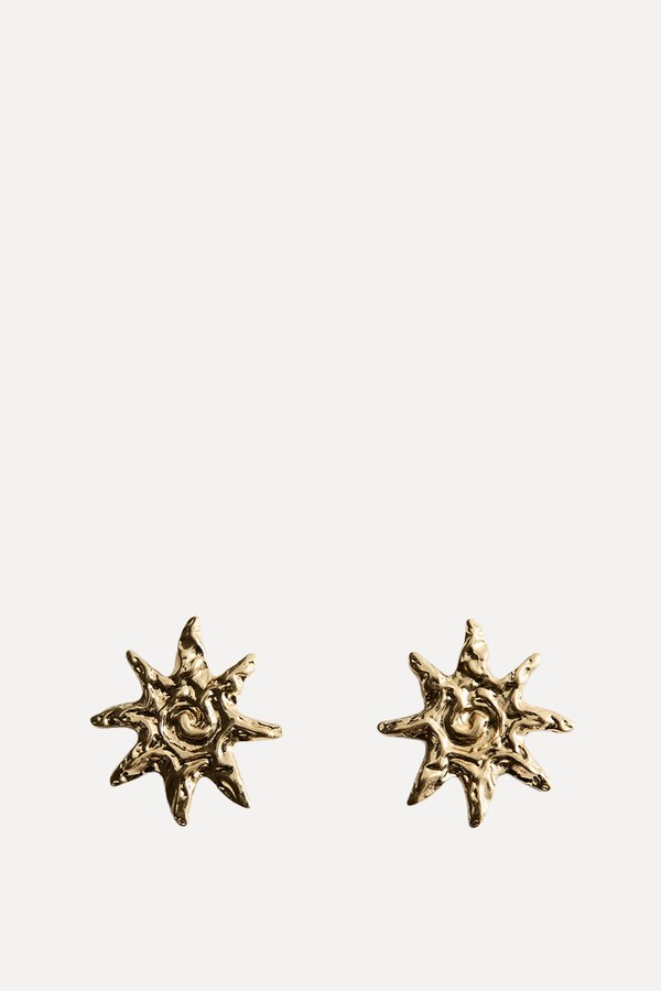 Textured Sun Earrings from Mango