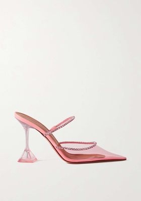 Gilda Crystal Embellished Leather and PVC Pumps from Amina Muaddi