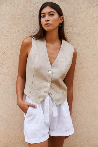 The Bobby Linen Vest from Arkitaip
