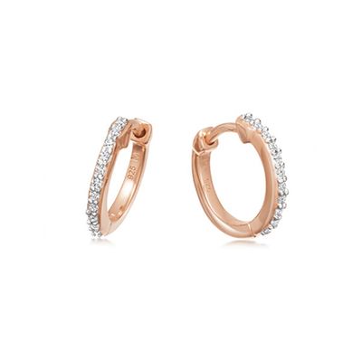 Rose Gold Pave Huggie Pair from Missoma
