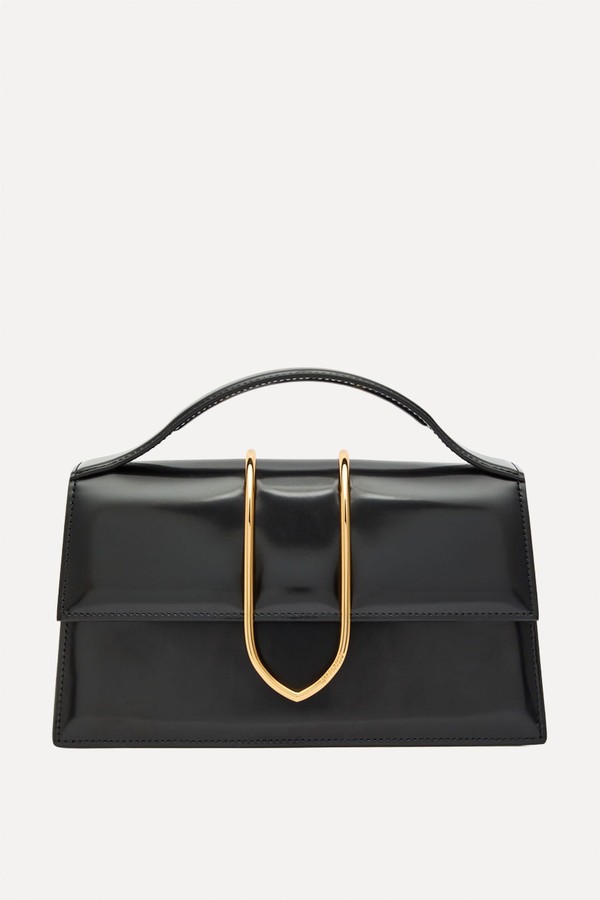 Le Grand Bambino Glossed Leather Top Handle Bag from JACQUEMUS