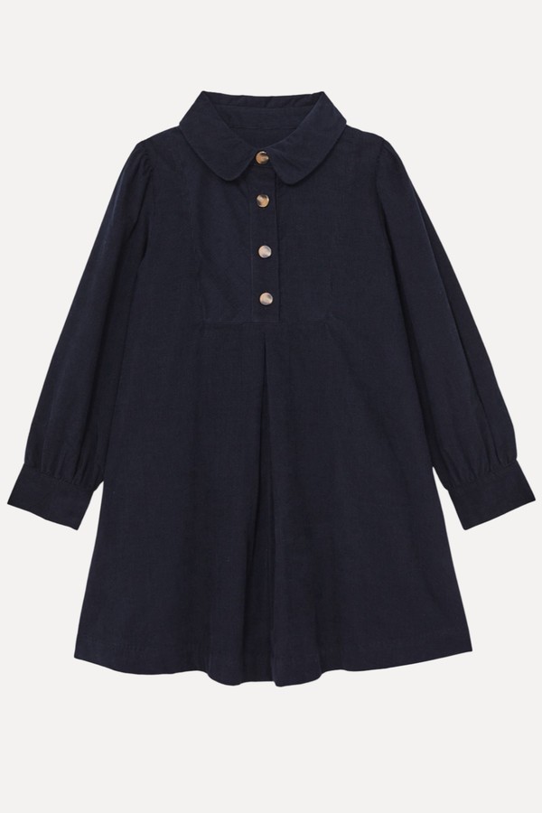  Lyra Corduroy Long-Sleeve Collared Dress from Reiss