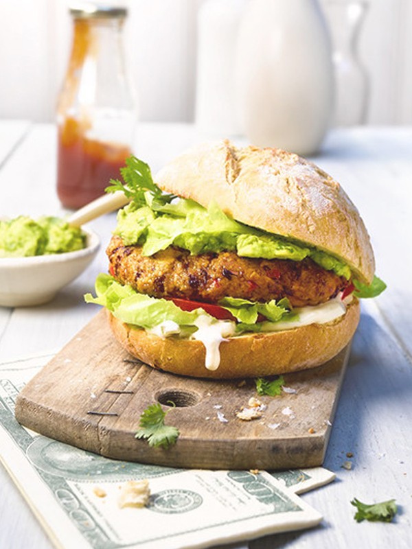Sweet Potato Burger With Avo Cream 