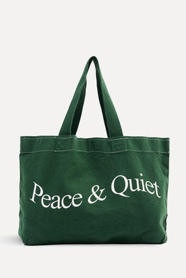 Wordmark Logo-Print Cotton Tote Bag  from Museum Of Peace & Quiet 