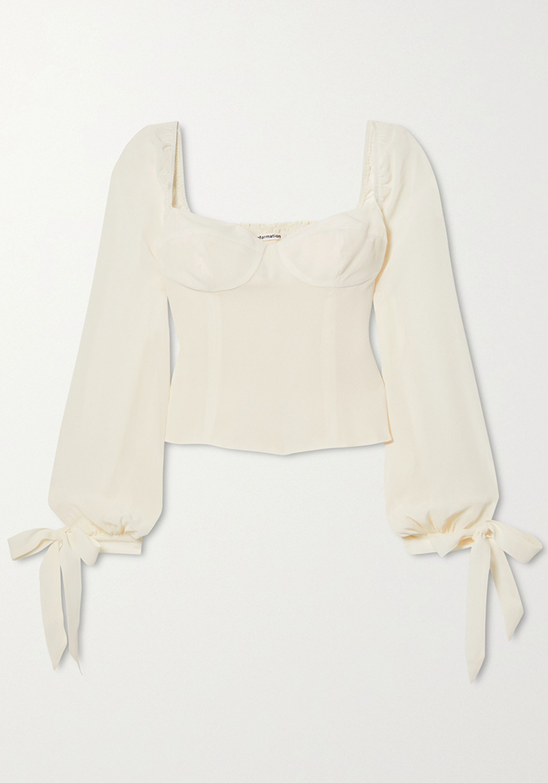 Sawtelle Crepe De Chine Top from Reformation