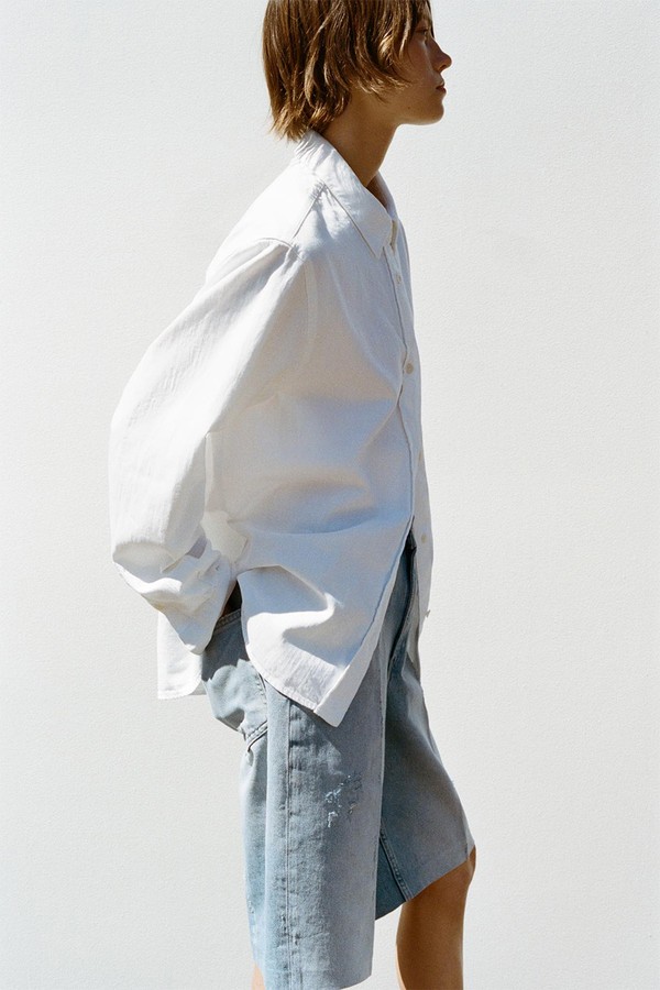 Mid-Waist Denim Bermuda Jorts