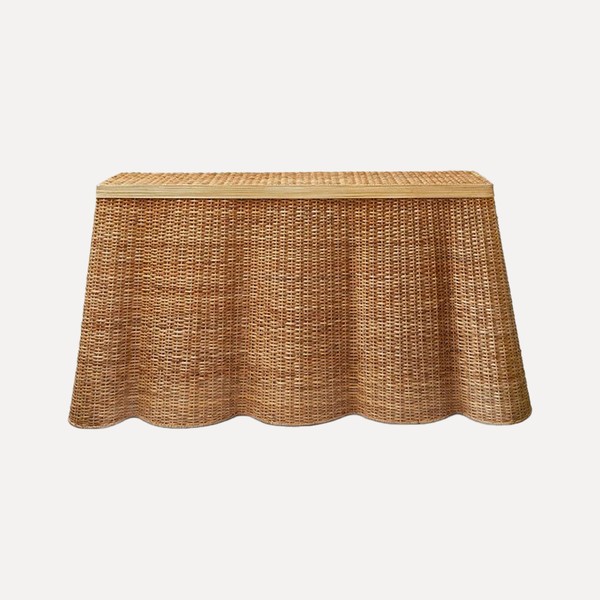 Vivienne Rattan Scalloped Console Table from Mrs. Alice