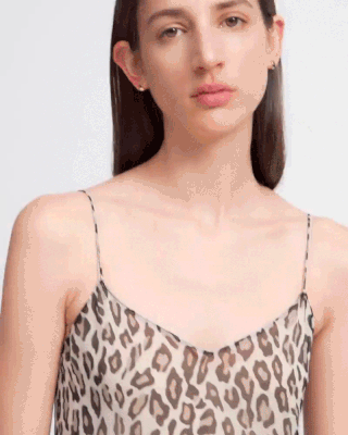Asymmetric Cami Dress In Leopard Silk Chiffon, £200 (was £500)