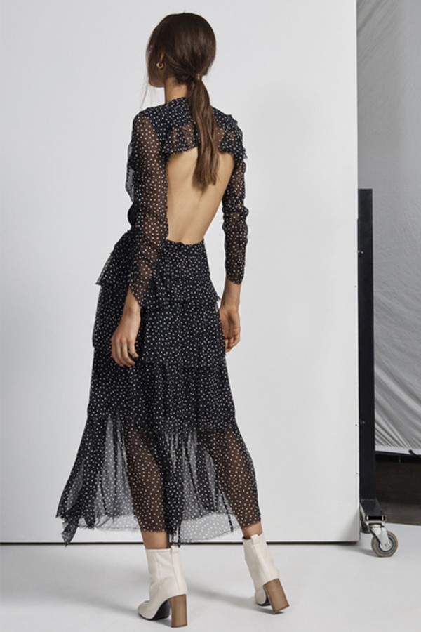 Constance open ruffle back gown from SIR The Label