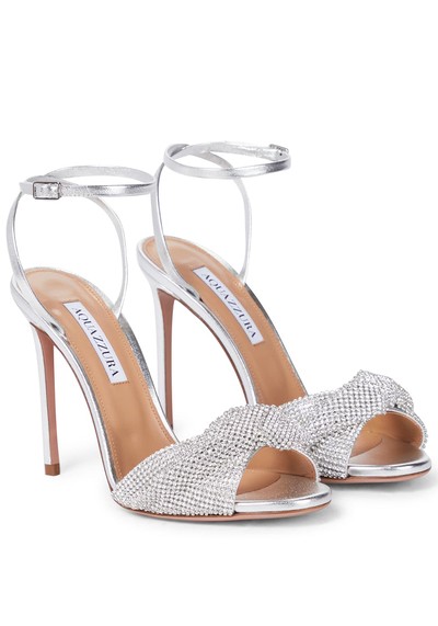 Crystal Twist 105 Leather Sandals from Aquazurra